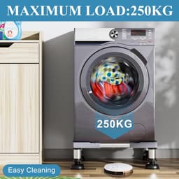 RFWR® Verstelbare Wasmachineonderstel met Roestvrijstalen Poten - Max. 250 kg Draagvermogen - Breedte 45-65 cm - Hoogte 15-18 cm — thumbnail 3