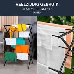 CLGP® Droogmolen met Voet voor Camping & Thuis - Wasrek Staand - Droogrek Inklapbaar - Zwart — thumbnail 3