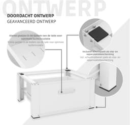 Thuys – Wasmachine Verhoger – Met Lade – Sokkel Met Laadcapaciteit tot 150 KG – Kast – Ombouw – 63 x 54 cm – Wit — thumbnail 3
