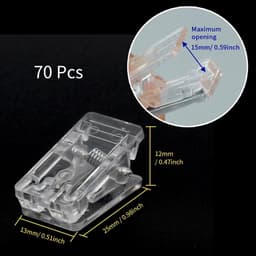 JGS Premium - 70 stuks Plastic Clips Dubbelzijdige Lente Clips Transparante Clips voor Foto's Sjaals Kantoor School — thumbnail 3