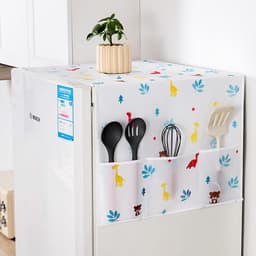 4 stuks wasmachine stofhoes - koelkast stofhoes - koelkast stofhoes opberghoes met opbergtas - Multifunctionele koelkast beschermhoes - Geschikt voor wasmachine, koelkast, droger, magnetron en oven - 130*54cm, wit — thumbnail 3