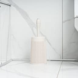 Set 'Hessian' - Wasmand 40 liter - Toiletborstel doseersysteem - Prullenbak swingdeksel - Crème — thumbnail 5