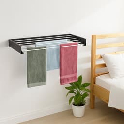 wanddroogrek inklapbaar - 15 x 80 x 40 cm - binnen - buiten - zwart — thumbnail 4
