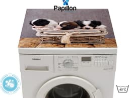 Papillon Wasmachine Beschermer - Antislip mat - 60x60 cm – Puppies — thumbnail 3