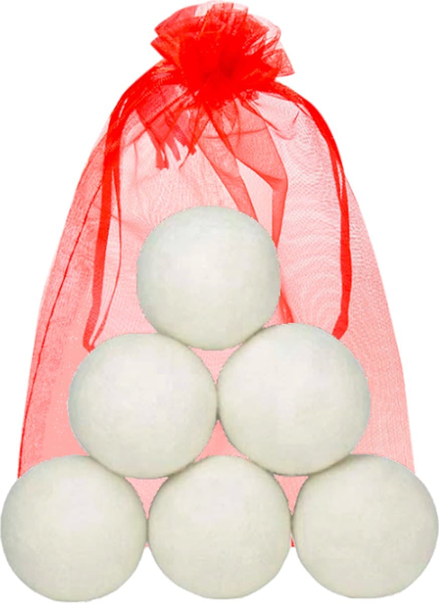 Drogerballen - XL - Droogballen - 100% Natuurlijk Wol - Herbruikbaar - 6 Stuks - Incl. Opbergzak — afbeelding 1