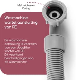 Fyveli - Wasmachine slang - 3 meter - 3/4" Universeel - Met Waterslot — thumbnail 5