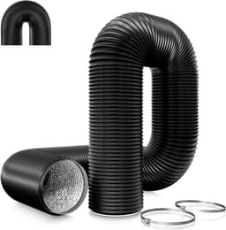 Flexibele aluminium buis - Ø100 mm - PVC afvoerslang - Flexibele luchtleidingen - Zwart - Lengte 5 m - Afzuigkap - Mobiele airconditioning - Hydrocultuur - Buisventilator — thumbnail 1