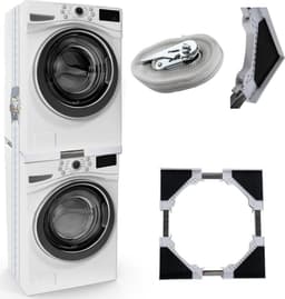 CLP Opbouwmeubel voor wasmachines - Ombouw - Verhoger - Rek - Aansluitframe - wit — thumbnail 1