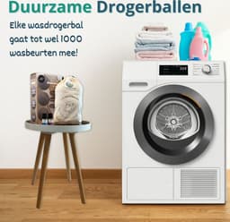 TUMBLETOUCH® 6XL Drogerballen Voor Wasdrogers - Gemaakt van 100% Nieuw-Zeelandse Schapen Wol - 2 Etherische Oliën - Wasdrogerballen - Droogballen - Grijs — thumbnail 4