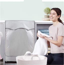 1 Stuk - Wasmachine Hoes - Wasmachine Beschermer - Waterdicht, Zonwerend en Stofdicht - Past op de meeste machines met voorlader - 60 x 60 x 85 CM - Zilver — thumbnail 5