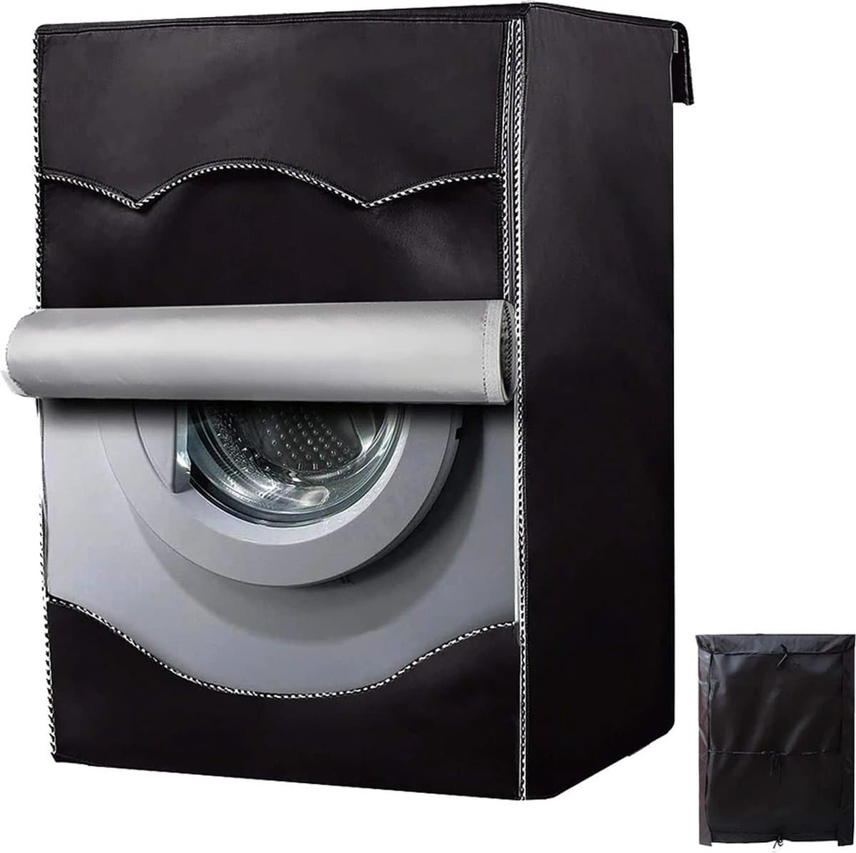 Wasmachine Beschermhoes - Stofdichte Hoes voor Wasmachines en Drogers - Beschermer - Wasmachine Hoes voor Binnen en Buiten - Zwart - 60x65x85cm — afbeelding 1