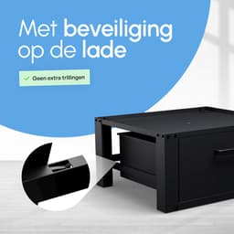 Bodo® - Wasmachine Verhoger - Kast - Ombouw met Lade - Zwart - 63x54x31cm — thumbnail 4