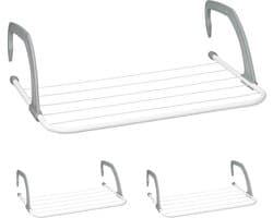 Hangend droogrek set van 3 - compact en verstelbaar voor balkon en verwarming