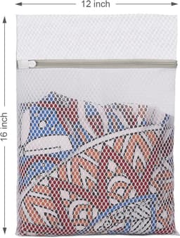 Waszakken - Wasnetten - 1 Set van 3 - 30x40cm - Bescherm je Wasgoed en Wasmachine - Wit - waszak - Anti-vervorming van kleding - Waszak van netje — thumbnail 5
