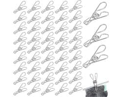 Goodivery ® Roestvrijstalen Klemmen Set van 60 Stuks voor Diverse Gebruiken in Huis en Camping