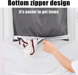1 stuks hangende opbergtas met haak, wasmand met grote inhoud, opbergtas voor vuile kleding, geschikt voor thuisgebruik en op reis — thumbnail 4