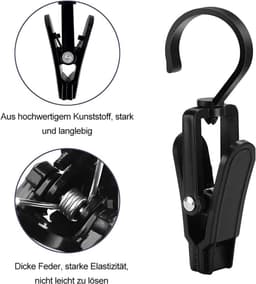 Wasknijpers, cliphaken, voor kleding, gordijnen, hoeden, zwart en wit — thumbnail 3
