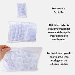 silicagel zakjes 50 g 10 stuks droogmiddel indicator | Oranje-groene kleurindicator, herbruikbaar bij 100 °C, voor camera, elektronica en 3D-filament — thumbnail 4