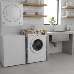 Wasmachine- en drogerhoes voor binnen, waterdichte hoes met ritssluiting, stofbescherming, voor gebruik binnenshuis, 60 x 60 x 80 cm — thumbnail 3