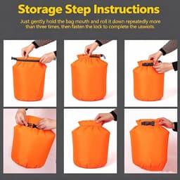 4L Dry Bag Waterdichte tas, ultralichte pakzak, 210T polyester, tegen water, stof, zand, plunjezak, waterdicht, voor kamperen, wandelen, strand en outdoor, reizen, oranje-rood — thumbnail 4