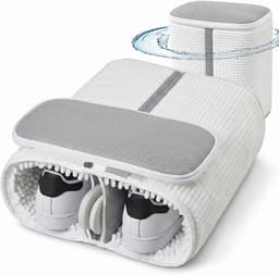 Schoenwaszak voor wasmachine 15 inch - vergrote maat - wit tweezonendesign - 360°-reiniging - ShopVlot — thumbnail 1