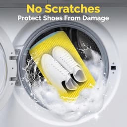 Schoenwaszak voor wasmachine - Geel - Herbruikbare pluche waszak met ritssluiting - Voor sneakers en sportschoenen — thumbnail 3