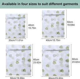 Wasnetjes met ritssluiting - Groen - Set van 4 diverse maten - Nylon waszakken voor wasmachine en reizen — thumbnail 5