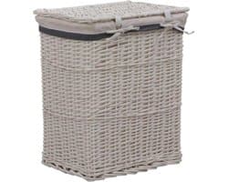 Stapelbare wasmand, wit, van wilgenhout, klassiek en functioneel design
