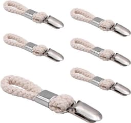 Handdoekclips - Theedoekclips - Set van 6 - Katoen - Metalen klemmen - Ophangen kleding strandhanddoeken - Keuken badkamer kasten - Geschikt voor alle handdoeken - Diverse kleuren en modellen — thumbnail 1