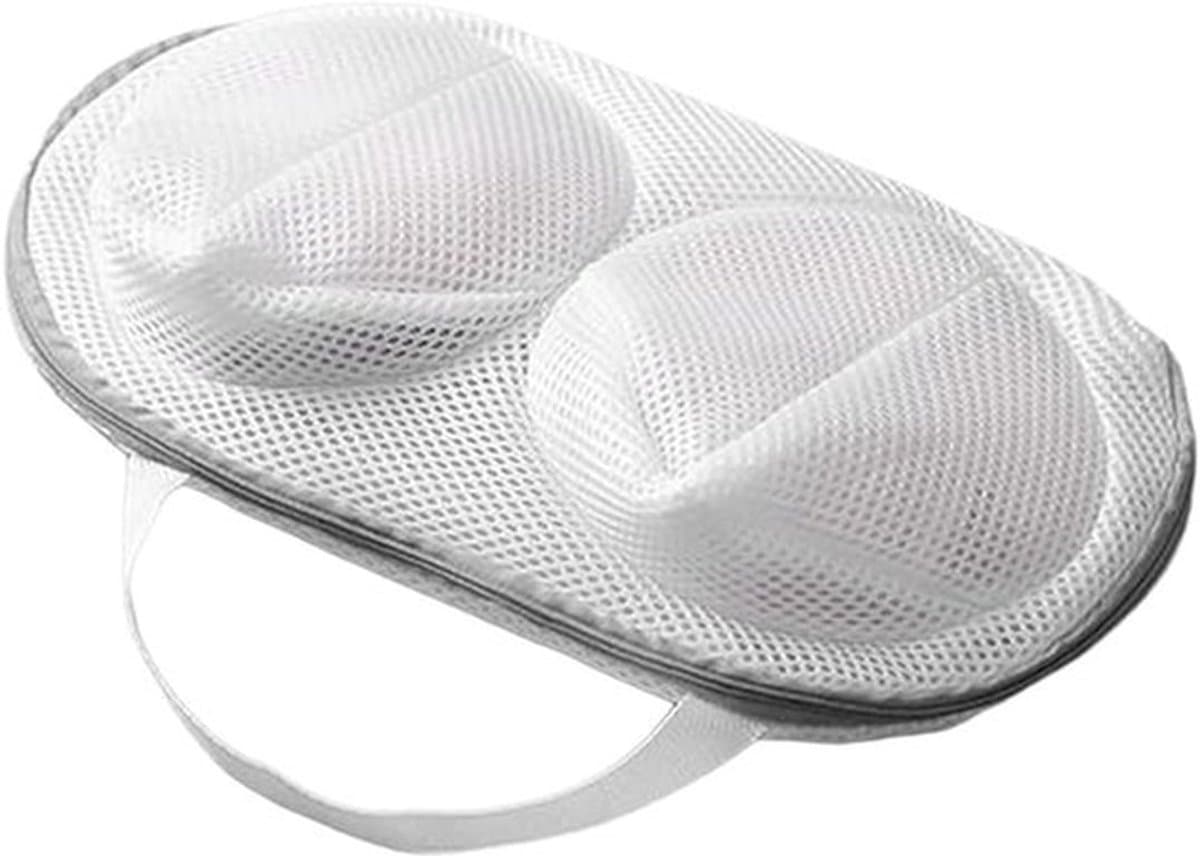 Grijze bh-waszakken (3 stuks) met ritssluiting en handvatten, 3D beschermende bh-zakken, geschikt voor de wasmachine en opslag (afmetingen: 32,4 x 18,3 cm) — afbeelding 1