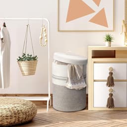 CRLYN® Rieten Wasmand met Deksel - 37 x 37 x 52 cm — thumbnail 2