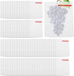 Fruitzakken met trekkoord - Beschermzakken - Oogst beschermen - Ademend vliesmateriaal - 100 stuks - Wit — thumbnail 1