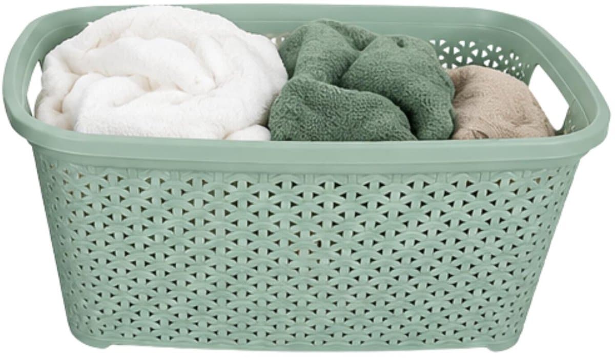 Storage Solutions wasmand - 35 liter - groen - 54 x 37 x 26 cm - Kunststof - Draagmand — afbeelding 1