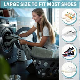 Thijox - Set van 2 Waszakken voor Schoenen, Herbruikbaar en Anti-Vervorming, 360° Schoonmaak met Verborgen Ritssluiting, Polyester-Nylon, 39 x 19 cm, — thumbnail 2