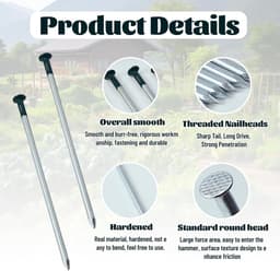 30 stuks grondankers 5 mm x 150 mm voor zware belasting, anti-roest haringen, ideaal voor onkruiddoek en tuinvlies — thumbnail 5