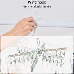 Dailygoods- Droogrek 365° draaibaar - Sokkenstandaard met 36 clips - Opvouwbaar - Multidirectionele sokkendroger - Ideaal voor ondergoed - Vrije luchtcirculatie - Sokkenrek — thumbnail 2