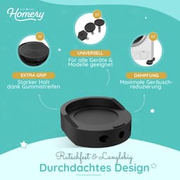 Wasmachine Dempers - Anti-vibratie Voetjes - Stil Draaien - Maximale Demping - 4 Stuks - Zwart — thumbnail 3