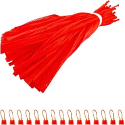 Herbruikbare Netzakken - Productzakjes Gaas - Fruit Groenten Opslag - Ademend Ontwerp - 100 Stuks - Rood — thumbnail 1