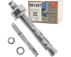 Bolt Anchors - Betonankers Set - Bevestigen in Beton - Hoge Houtkracht - 10x140mm - Galvanized