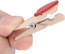 Houten Clips Hart - Wasknijpers Mini Clips - Foto's Ophangen - Rood Hart Accent - 50 stuks - Rood — thumbnail 5