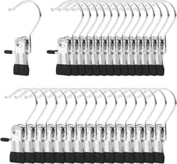 30 stuks klemhaken voor laarzen, kledinghaken, naadloos, sokkenklemmen, metaal, zwart — thumbnail 1