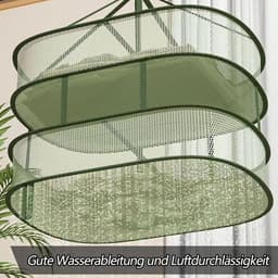 Droognet om op te hangen, 77 x 61 cm, inklapbaar droognet, ademend droogrek, 360 graden draaibaar, droogrek voor ondergoed of sokken, kruiden, zaden (groen) (groen-1) — thumbnail 2