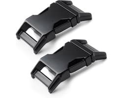 Metalen Snap Sluitingen - Clip Sluitingen Gespen - Armbanden Halsbanden Maken - Dubbelzijdig Verstelbaar - 2.5 cm - Mat Zwart
