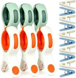 Set van 16 handdoekklemmen voor strand- en ligstoelen, stabiele badhanddoekclips, veelzijdige strandhanddoekklemmen voor kleding, dekens, beddengoed, camping en tuin (6 x groot, 10 x klein) — thumbnail 1