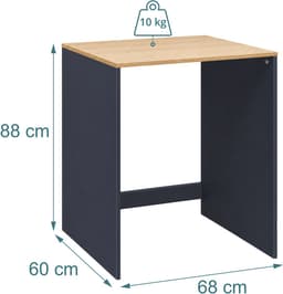 Wasmachinekast - 68x88x60 cm - antraciet naturel - met opbergruimte — thumbnail 4