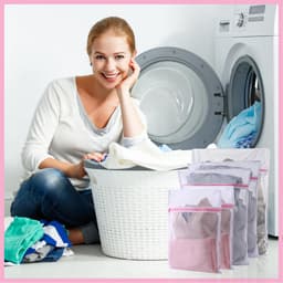 Wasnet voor wasmachine, waszak met ritssluiting, herbruikbaar, voor ondergoed, sokken, babykleding, 5 maten — thumbnail 2