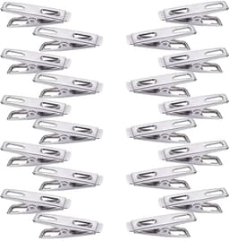 Wasknijpers, 20 Stuks Roestvrijstalen Wasknijpers, Metalen Roestvrijstalen Klemmen, Handdoekklemmen, Winddicht en Roestvrij, Voor Sokken, Kleding, Handdoek, Levensmiddelverzegeling — thumbnail 1