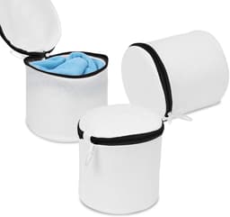Wasnet voor wasmachine, waszak van netstof, herbruikbare waszak met ritssluiting voor beha's, kleding, sokken, babykleding enz., set van 3, zwart — thumbnail 4