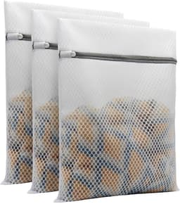 3 stuks waszakken met honingraatstructuur, wasnet met sterke ritssluiting, voor gevoelige kleding, ondergoed, sokken, beha's en schoenen (30 x 40 cm) — thumbnail 1