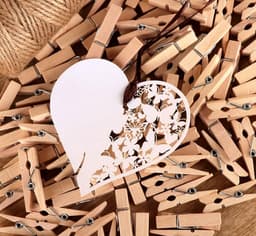 Wasknijpers, hout, 3,5 cm, Absofine, knutselkoord, jute koord, 100 m natuurlijk jute koord, clothespins verpakking, gastgeschenk — thumbnail 3